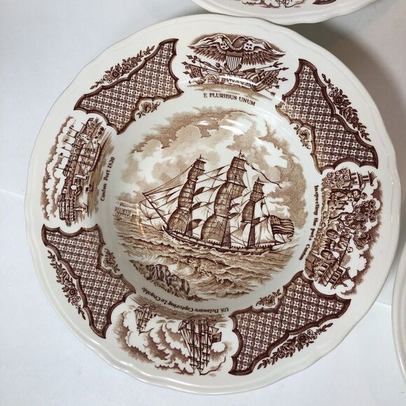 Alfred Meakin Bowls Fair Winds 8.75" Across The Grand Turk Chinese Export Set - Picture 5 of 11